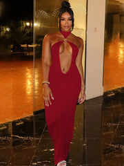 Neckholder-Strandkleid mit schulterfreiem Oberteil