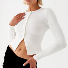 Gerippter Club-Strickcardigan mit Knopfleiste