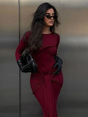 Gerafftes, figurbetontes Maxikleid mit Twist-Splice