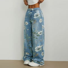 Jeans mit Blumenmuster