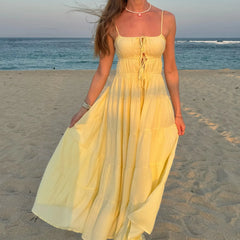 Rüschen-Unterkleid mit Bindeband vorne, Urlaubskleid