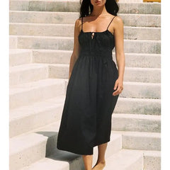 Schnürkleid mit Blumenmuster, Midi-Länge, Cami-Kleid für den Urlaub