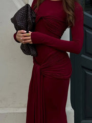 Gerafftes, figurbetontes Maxikleid mit Twist-Splice