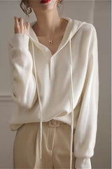 Locker gestrickter Hoodie