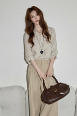 Pure Linen Casual Button Down Blouse