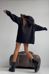 Oversized Langarm-Hoodie mit Buchstabenprint