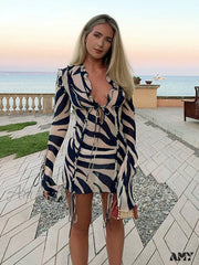 Amy Fashion - Beach Dress Ruffles Mesh Sexy Party Dresses