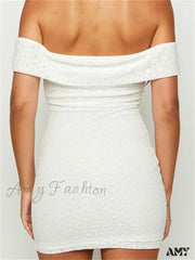 Amy Fashion - Elegant Summer Party Sleeve Off Shoulder Mini Dress