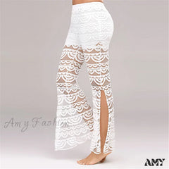 Amy Fashion - Semi Transparent Sexy Lace Pants