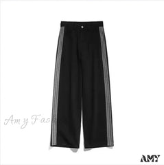 Amy Fashion - Sweeping Floor Spicy Girl Small Loose High Waisted Straight Leg Wide-Leg Jean
