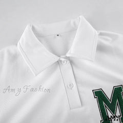 Amy Fashion - White Loose Letter Print T-Shirt