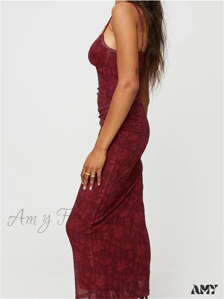 Amy Fashion - Women Sleeveless Strap Summer Vintage Floral V-Neck Party For Cocktail Beach Vestido
