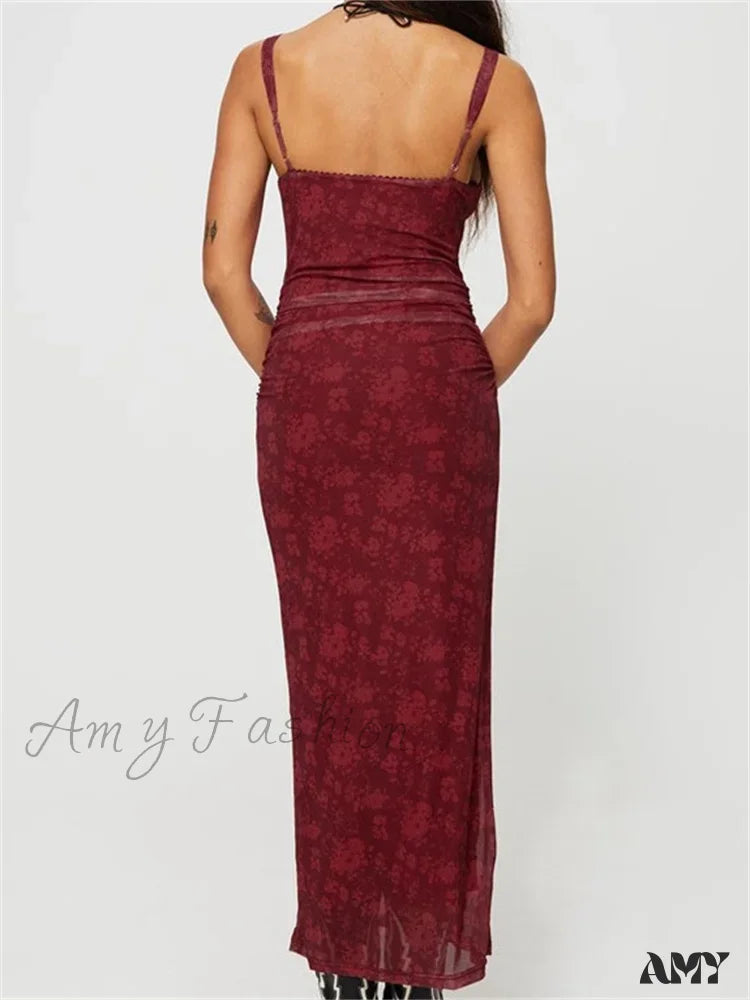 Amy Fashion - Women Sleeveless Strap Summer Vintage Floral V-Neck Party For Cocktail Beach Vestido