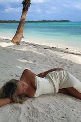 Satin-Maxikleid mit Raffungen, hohem Schlitz, trägerlos, figurbetont ...trägerlos, trägerlos, Partykleid