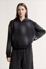 Gewaschener Vintage-Crop-Hoodie