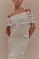 Geblümtes, schulterfreies, trägerloses Maxikleid für Partys