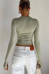 Long Sleeve Slim Fit Crop Top
