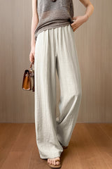 Tencel Linen Wide Leg Casual High Waist Pants