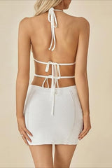Tie Halter Bustier Cutout Cami Bodycon Dress
