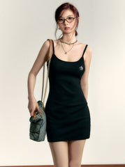 Figurbetontes Minikleid mit Spaghettiträgern – weiches Jersey-Bodycon-Tankkleid