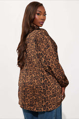 Leopardenmuster-Bluse im lässigen Retro-Stil