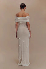 Geblümtes, schulterfreies, trägerloses Maxikleid für Partys