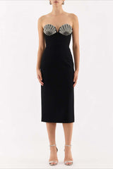 Strassbesetztes, trägerloses Luxus-Partykleid