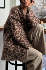 Lässiger Strickcardigan mit Leopardenmuster