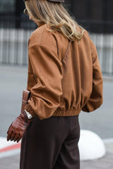Warme Streetstyle-Jacke aus Wildleder mit Reißverschluss