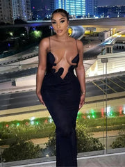 Rüschen-Trägerloses Maxikleid mit asymmetrischem Schnitt