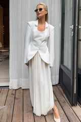 Draped Asymmetric Hem Tulip Skirt