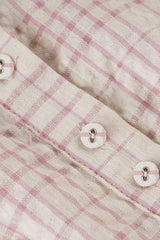 Plaid Regular Shoulder Fitted Waist Short Long Sleeve Blouse