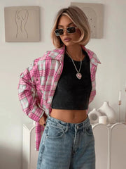 Lockere blaue Baumwollbluse mit Streifen