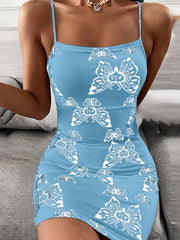 Sexy Slim Print Slip Dress 