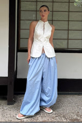 Cotton Lantern Wide Leg Pants