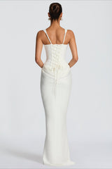 Solid Square Neck Ruched Panel Bodycon Party Dress
