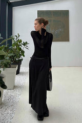 Ribbed Openwork Crew Neck Knit Sweater