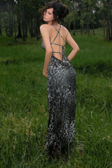 Sexy Leopard Backless Cocktail Slip Dress