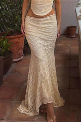 Low Rise Ruched Mermaid Skirt