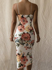 Bedrucktes Neckholder-Kleid, schmal geschnitten 