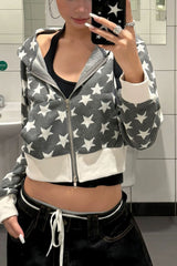 Retro-Kapuzenpullover mit Sternenprint