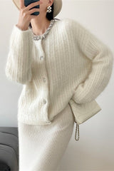 V-Neck Slim-Fit Knit Cardigan
