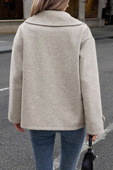 Cropped Wool Blend Oversized Coat