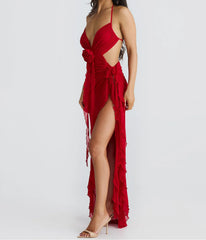 Rückenfreies Neckholder-Midikleid mit Schnürung
