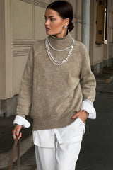 Dünner, eleganter Strickpullover im Used-Look (hochwertig)