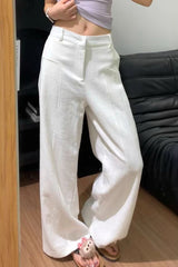 Relaxed Linen Wide Leg Draped Pants
