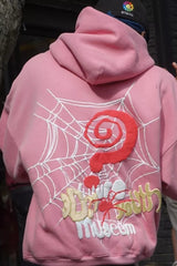 Lässiger Hip-Hop-Hoodie mit Spinnennetz-Print