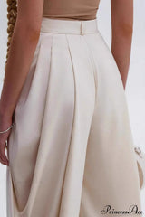 High-Waisted Loose Drapey Ruched Pants
