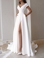 Wickelkleid in Unifarbe, elegant, lang 