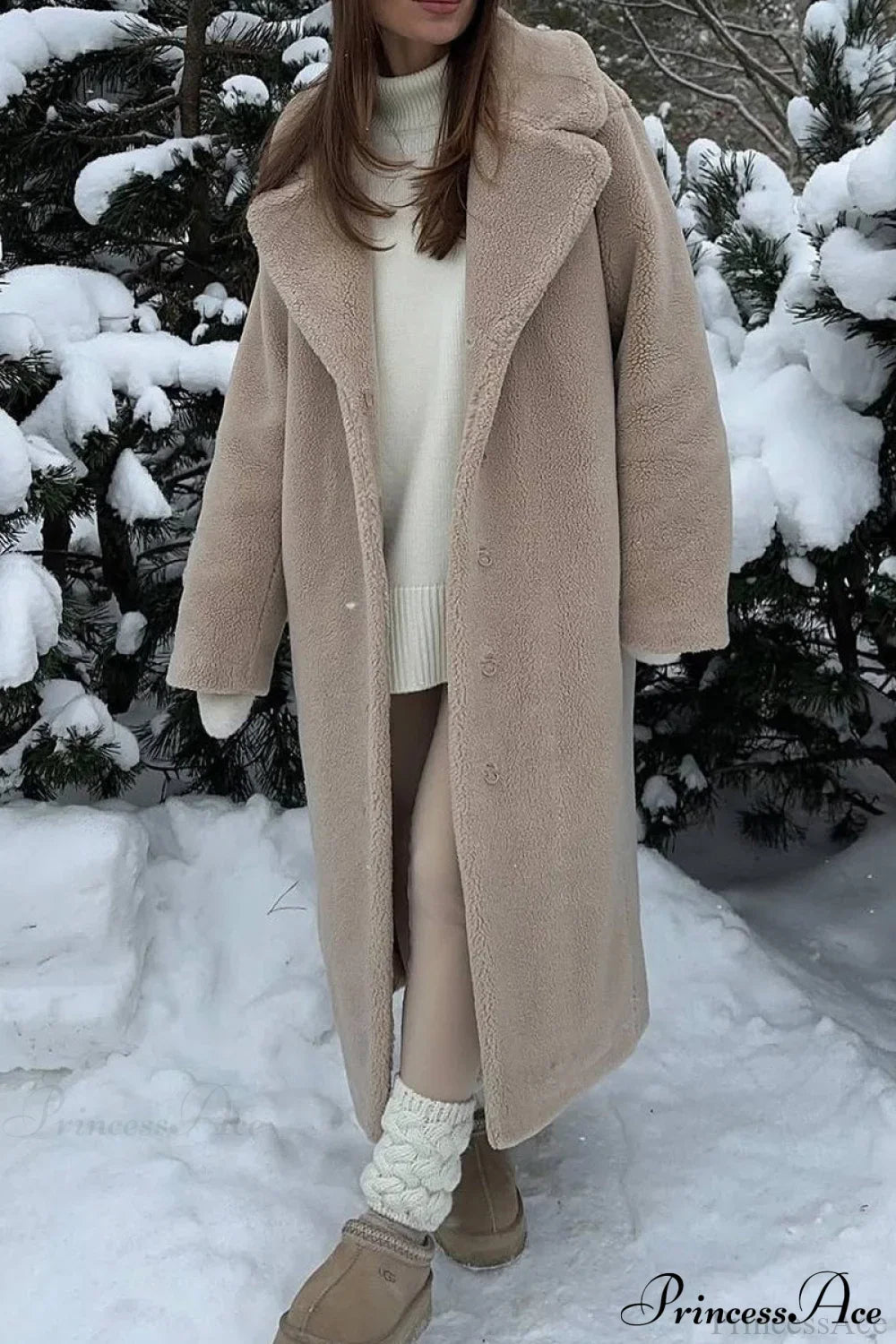 Long Fleece Sherpa Warm Fuzzy Overcoat